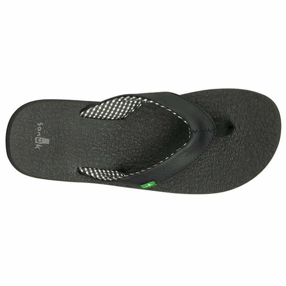 Sanuk Flip Flop Ladies' Yoga Mat Black Beach Pool - Picture 3 of 4